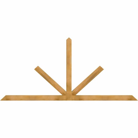 Ekena Millwork Saratoga Rough Sawn Timber Gable Bracket, Western Red Cedar, 108"W x 49"H x 4"D x 4"F, 11/12 Pitch GBW108X49X0404SAR00RWR